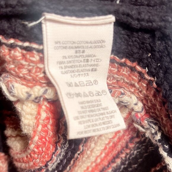 Free People cotton blend bohemian crochet retro ruby Striped Knit Black dress XS - Picture 5 of 5